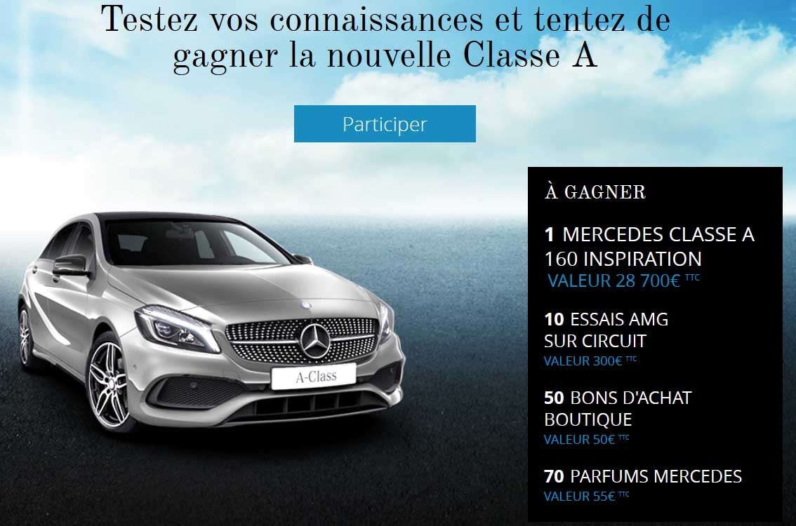 Jeu Concours Mercedes-Benz 131 Cadeaux à gagner !
