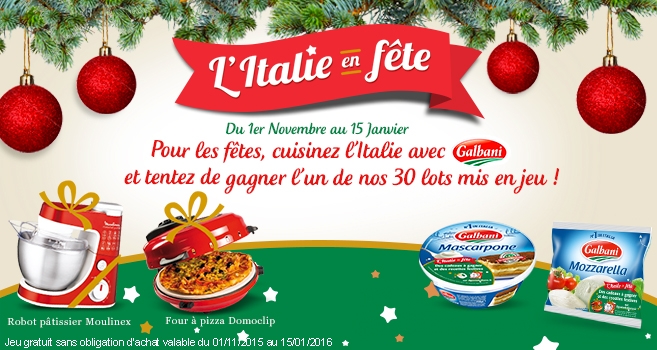Instant Gagnant L’Italie en fête 30 Lots à gagner !