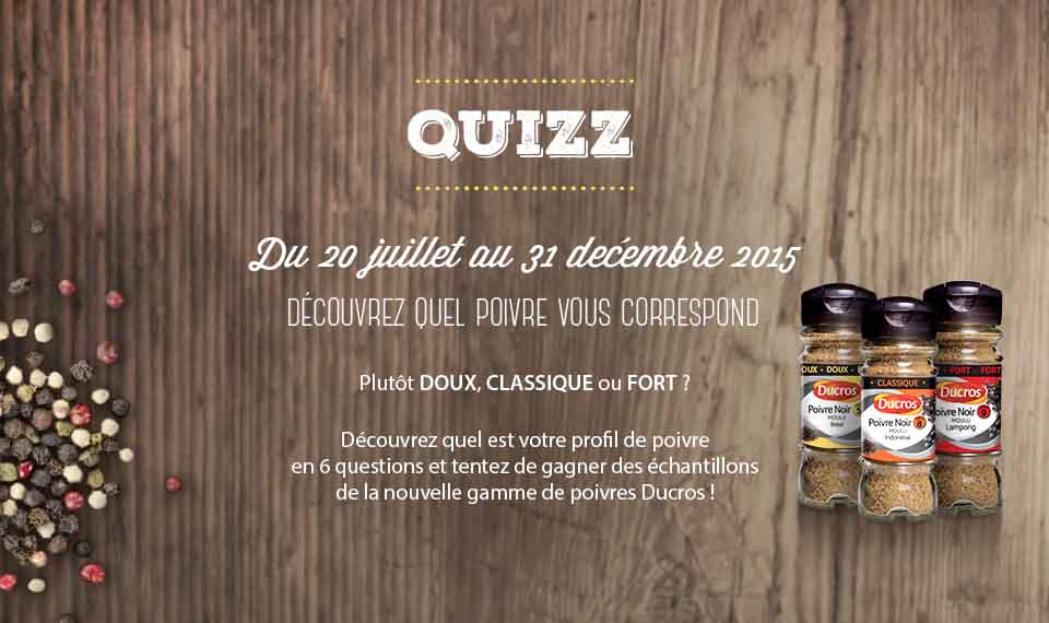 Jeu Concours Ducros 80 assortiments Ducros Poivre à gagner