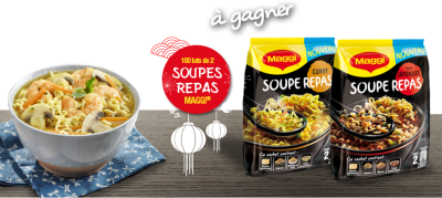 jeu concours nestle 100 lots de 2 Soupes Repas MAGGI à gagner saveur Curry ou façon Japonaise