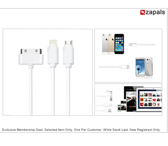 10.000 Câbles USB 3en1 offerts par Zapals!