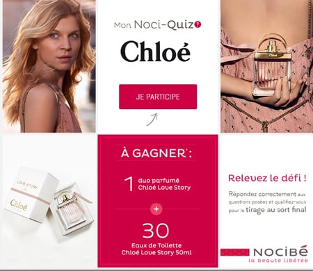 30 eaux de toilette Chloé love story et 1 duo parfumé à gagner