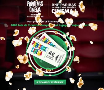 72.000 lots de 2 contremarques de cinéma à gagner