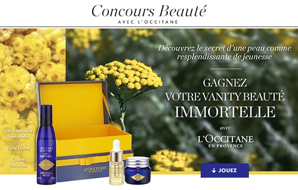 20 vanitys beauté Immortelle avec L'Occitane à gagner