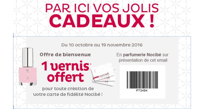 Un vernis à ongles Offert Gratuitement par Nocibé !