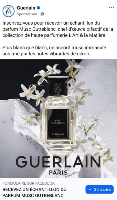 Échantillon gratuit : Nouveau parfum Musc Outreblanc GUERLAIN