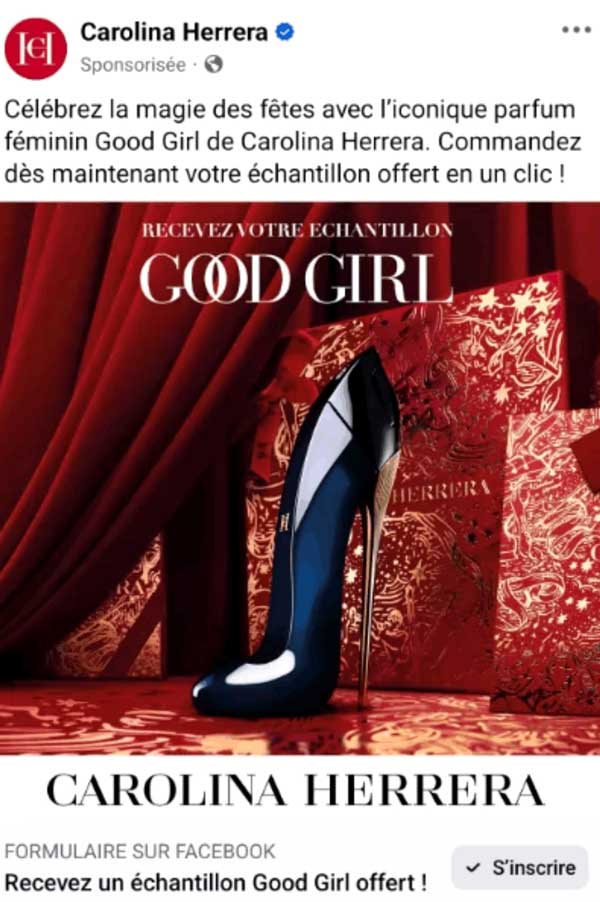 Échantillon gratuit : Parfum Good Girl de Carolina Herrera