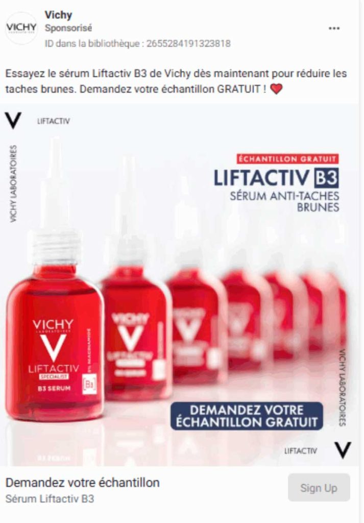 Échantillon gratuit : Sérum Vichy Liftactiv B3 offert !