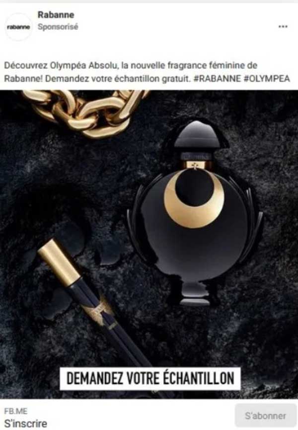 Recevez votre échantillon gratuit Olympéa Absolu