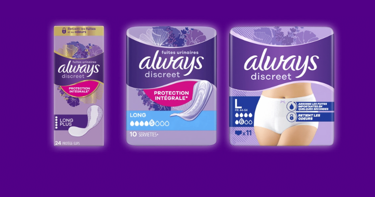 Échantillons gratuits de protège-slips Always Discreet