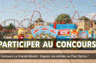Crée un titre SEO naturel pour un article sur un jeu concours. Titre original : Gagnez 4 entrées pour le Parc Spirou avec La Grande Récré Organisateur : La Grande Récré Instructions : - maximum 70 caractères - inclure le mot "concours" - inclure l'organisateur - ne pas copier exactement le titre original - rendre le titre naturel et attractif Retourne uniquement le titre.