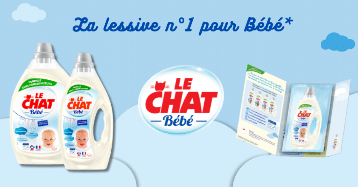 Commandez votre échantillon gratuit de la lessive Le Chat Bébé