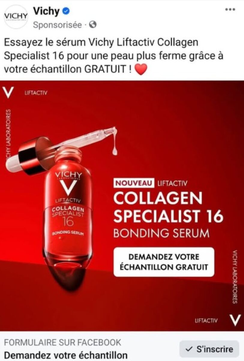 Échantillon gratuit du Sérum LIFTACTIV Collagen Specialist de Vichy 2 vichy gratuit