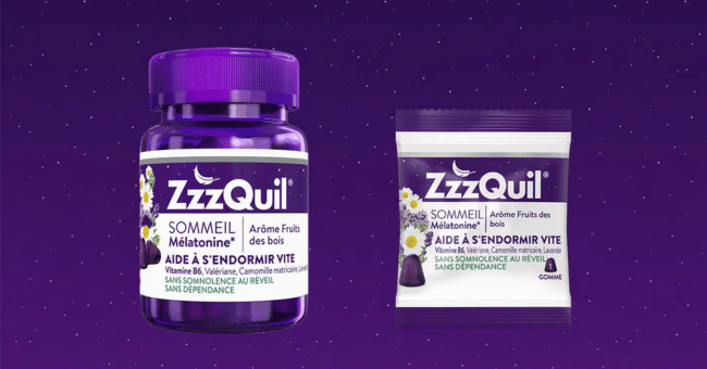Échantillon gratuit : Recevez gratuitement les gommes ZZZQUIL SOMMEIL fruits de bois